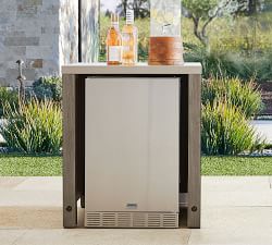 Abbott Outdoor Acacia Kitchen Convertable Refrigerator &amp; Double Door Cabinet (82")