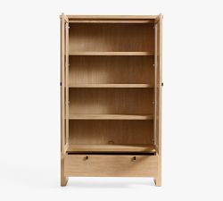 Modern Farmhouse Glass Cabinet with Drawers