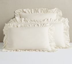 Open Box: Belgian Flax Linen Fringe Ruffle Sham