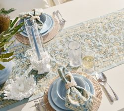Brooke Block Print Cotton Table Runner