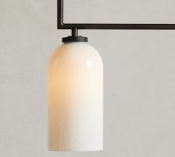 Claremont Milk Glass Cylinder Linear Chandelier