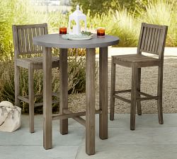 Abbott Concrete &amp; Acacia Outdoor Bar Height Table (34")