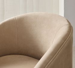 Baldwin Leather Barrel Back Dining Chair