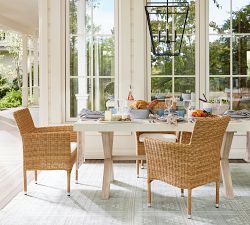 Indio Concrete &amp; Eucalyptus X-Base Outdoor Dining Table (72")