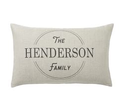 Personalized Family Linen Pillow Cover