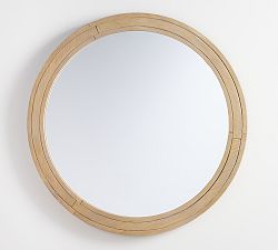 Open Box: Field Wooden Mirror, Round (36") - Rustic Natural