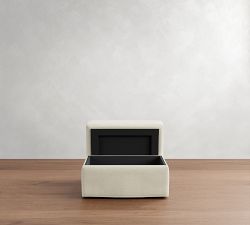 PB Comfort Modern Roll Arm Slipcovered Storage Ottoman