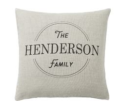Personalized Family Linen Pillow Cover