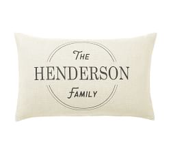 Personalized Family Linen Pillow Cover