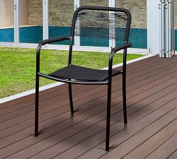 Anza 9-Piece Rectangular Dining Table with Garey Rope Dining Armchair Set