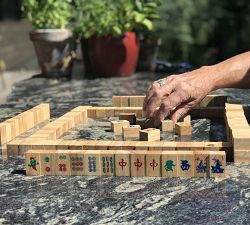 Handcrafted Wooden Mahjong Game