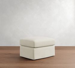 PB Comfort Modern Roll Arm Slipcovered Storage Ottoman