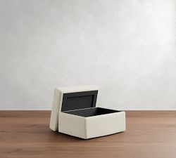 PB Comfort Modern Roll Arm Slipcovered Storage Ottoman