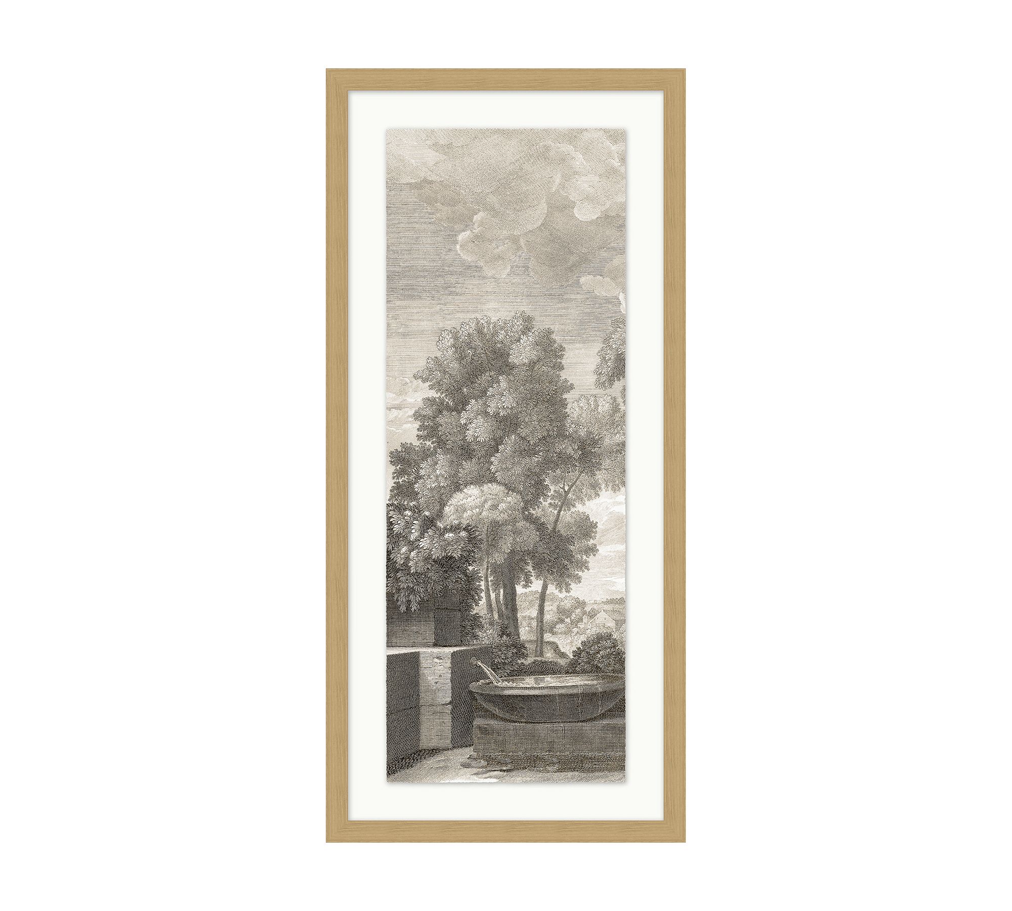 Pottery Barn Etched Garden Triptych Framed Print