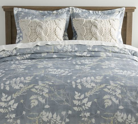 Shadow Floral Percale Duvet, Single/Single XL