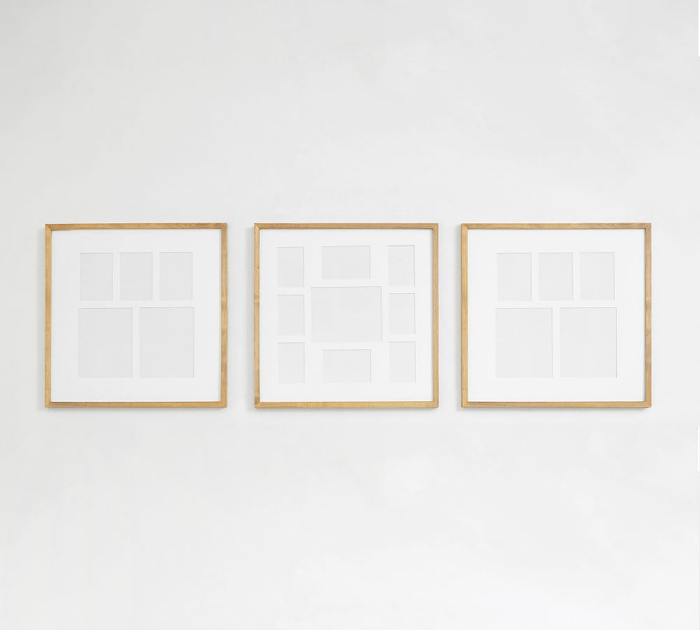 Wood Gallery Frames - 25"x25" (5 Multi, 9 Multi Opening) - Natural