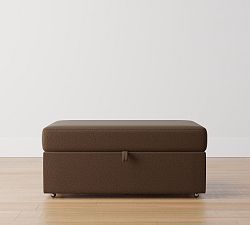 Open Box: Big Sur Upholstered Storage Ottoman with Pull Out Table - Rustic Chenille Brown