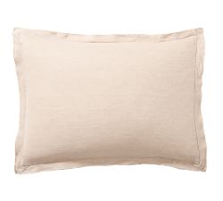 Open Box: Belgian Flax Linen Double Flange Sham, Standard Set of 2 - Rosewater