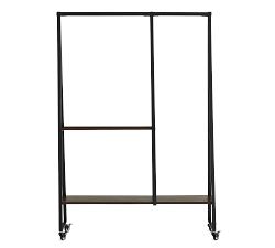 Hopper Metal 50" Rolling Rack with Storage Shelf