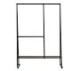 Hopper Metal 50" Rolling Rack with Storage Shelf