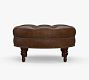 Martin Round Leather Ottoman