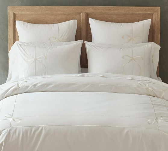 Monique Lhuillier Nell Embroidered Bow Duvet Cover - Thumbnail 2