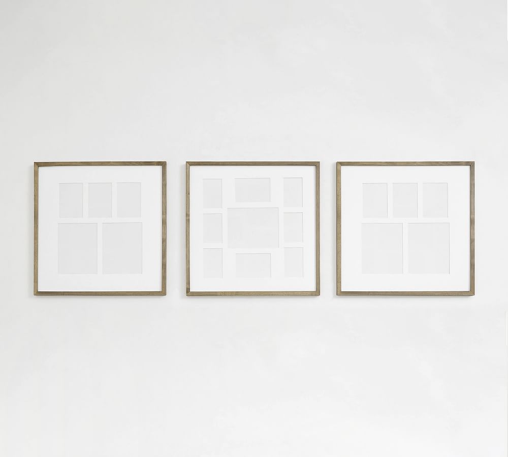 Wood Gallery Frames - 25x25 Collage - Set of 3, 25"x25" Overall B - Gray