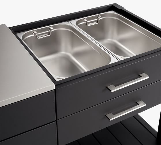 Malibu Metal Outdoor Kitchen Island - Thumbnail 2