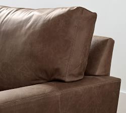 Turner Square Arm Leather Return Bumper Sectional (106"&ndash;125")
