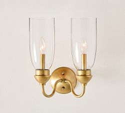 Hanson Glass Double Sconce (12")