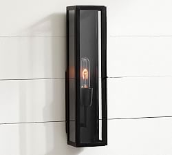 Manor Outdoor Glass &amp; Iron Sconce (18'')