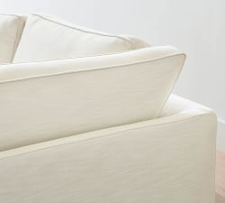 PB Comfort Roll Arm Slipcovered Return Bumper Sectional (124")