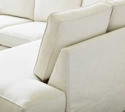 PB Comfort Roll Arm Slipcovered Return Bumper Sectional (124")