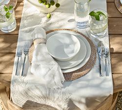 Sea Life Embroidered Cotton Table Runner