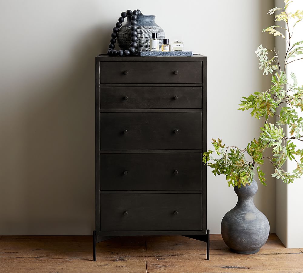 Warren 5-Drawer Tall Dresser (26") | Pottery Barn