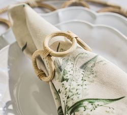 Monique Lhuillier Antibes Handwoven Wicker Napkin Rings - Set of 4