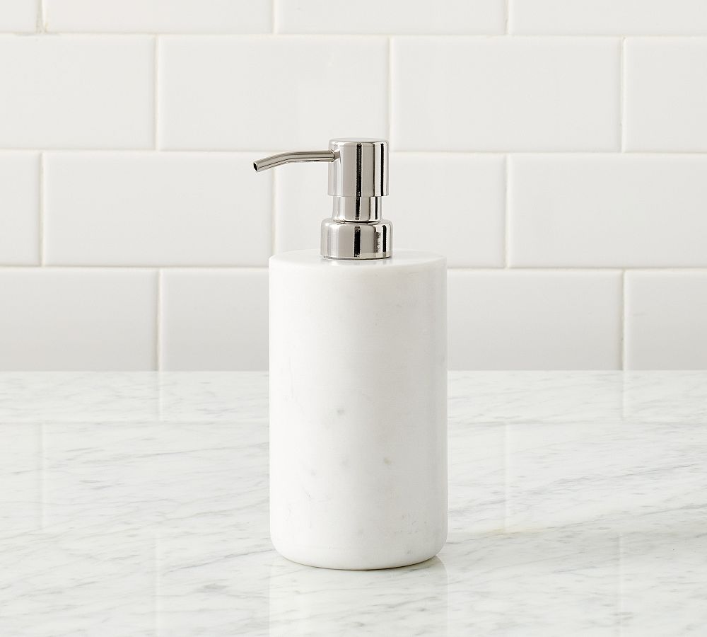 Marble Bathroom Accessories - Frost/Polished Nickel