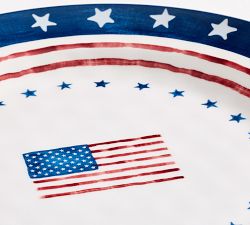 Cabana Americana Bunting Outdoor Melamine Dinner Plates - Set of 4