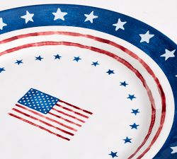 Cabana Americana Bunting Outdoor Melamine Salad Plates - Set of 4