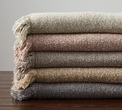 Heathered Boucle Fringe Throw