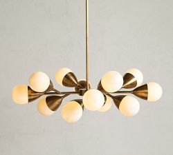 Holden Milk Glass Chandelier (34"-37")