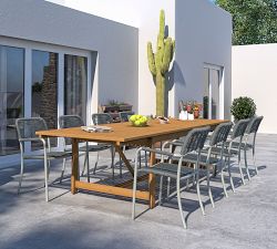 Pimenta 9-Piece Rectangular Outdoor Dining Table with Garey Rope Dining Armchair Set