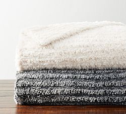 Faux Fur Knitted Oversized Throw