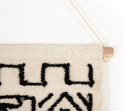 Black &amp; White Printed Tapestry Wall Hanging