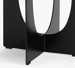 Geo Cut Round Marble Accent Table