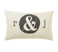 Personalized Couple Initials Linen Pillow Cover