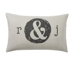 Personalized Couple Initials Linen Pillow Cover