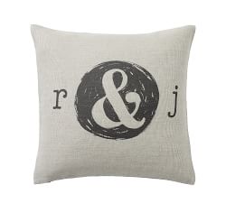 Personalized Couple Initials Linen Pillow Cover