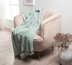 Turkish Cotton Striped Tassel Throw