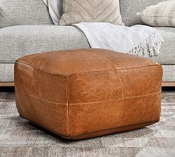 Gaona Leather Pouf